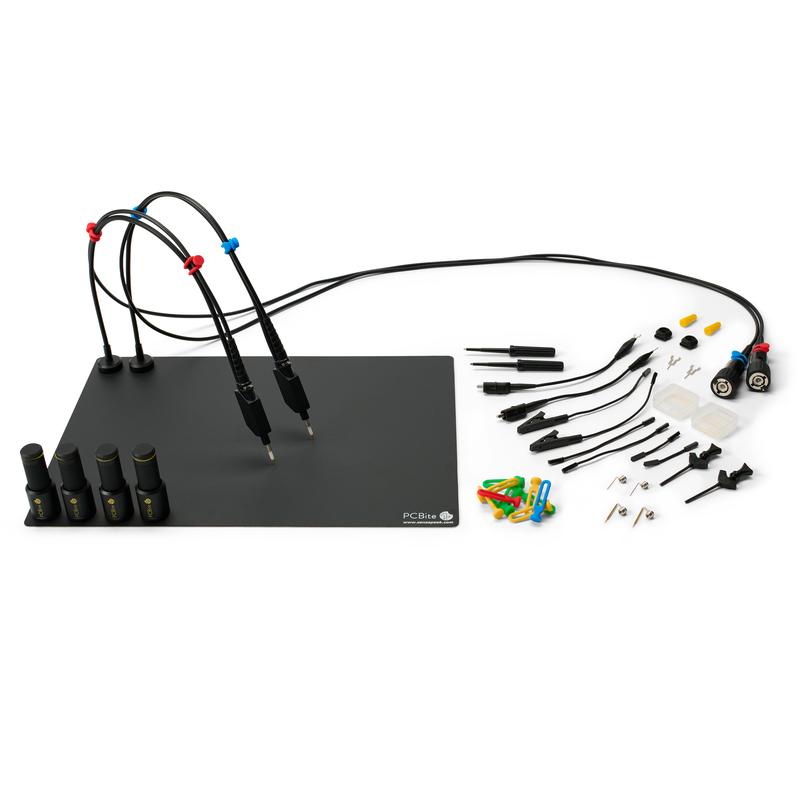 PCBite kit with 2x SQ500 500 MHz handsfree oscilloscope probes